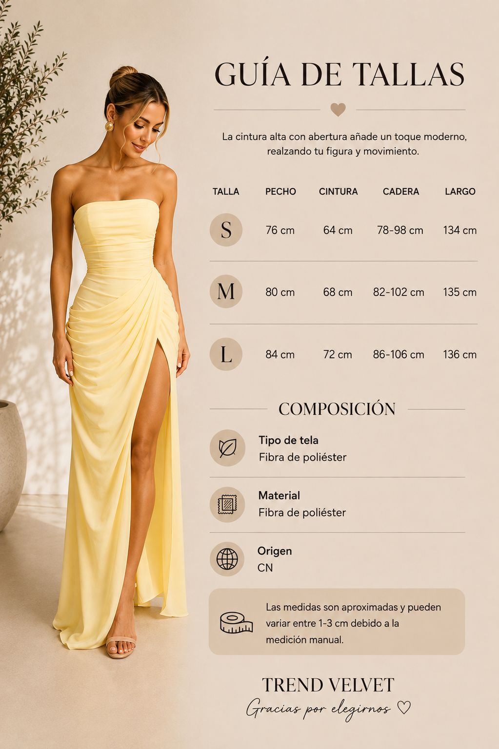 Vestido Largo Palabra de Honor con Fruncido
