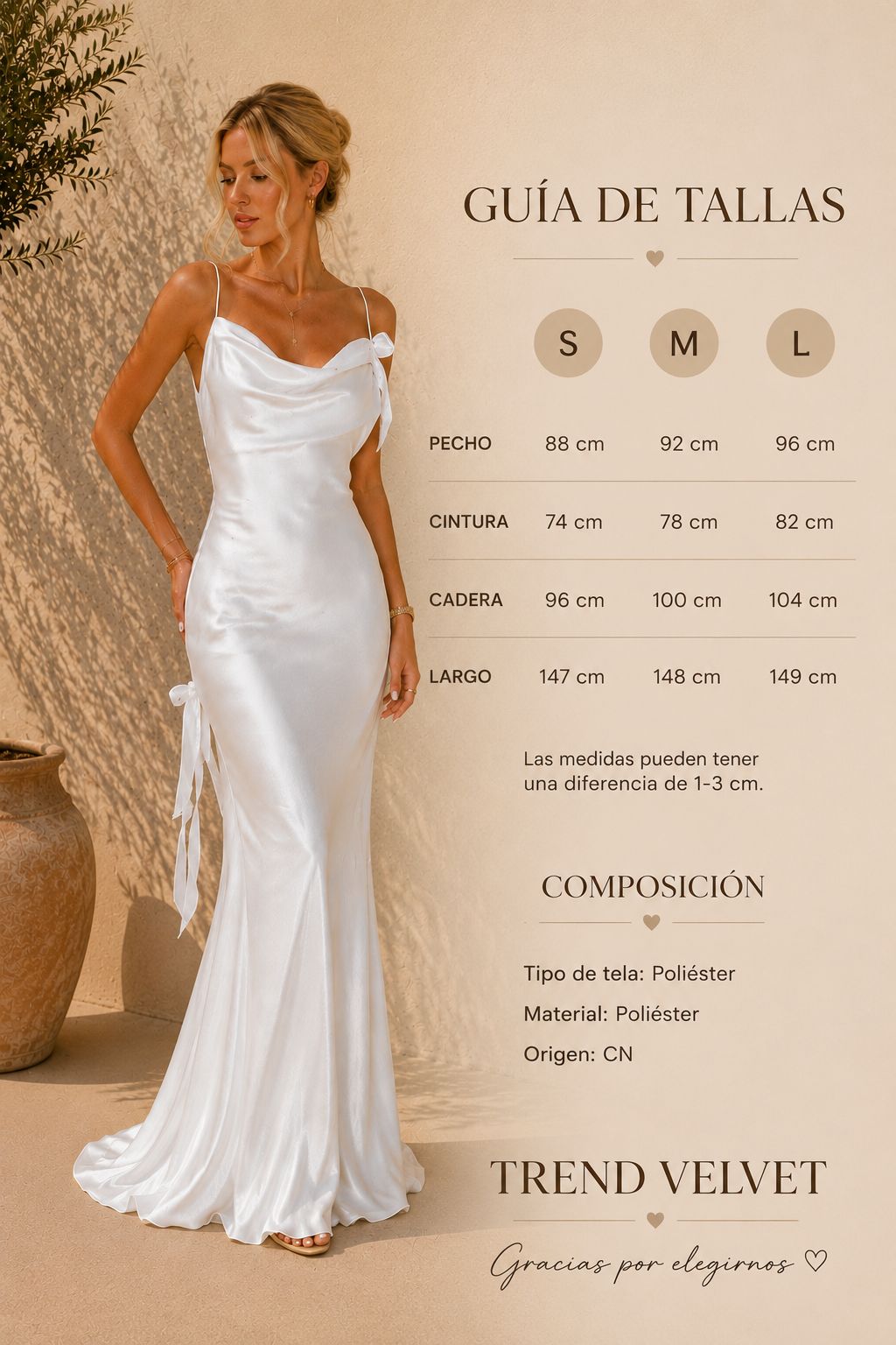 Vestido largo con lazos