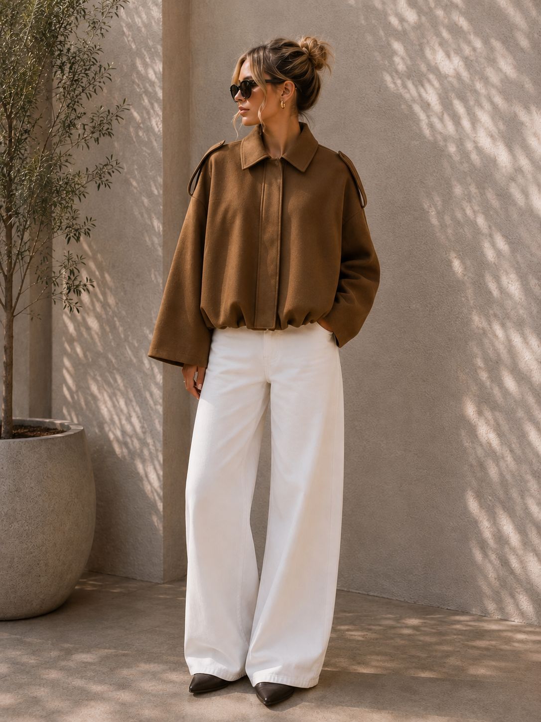 Chaqueta oversize efecto ante