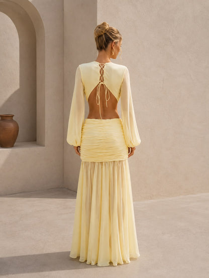 Vestido largo drapeado