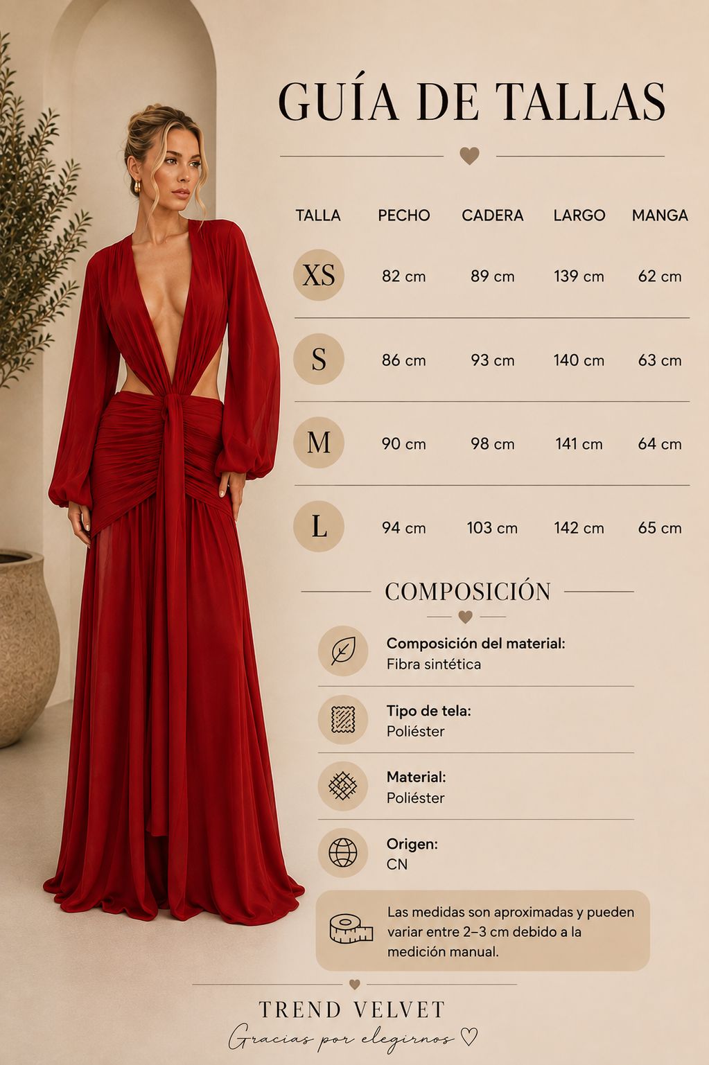 Vestido largo drapeado