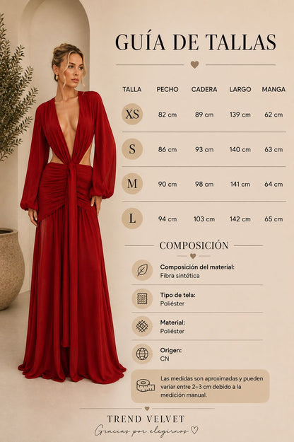 Vestido largo drapeado