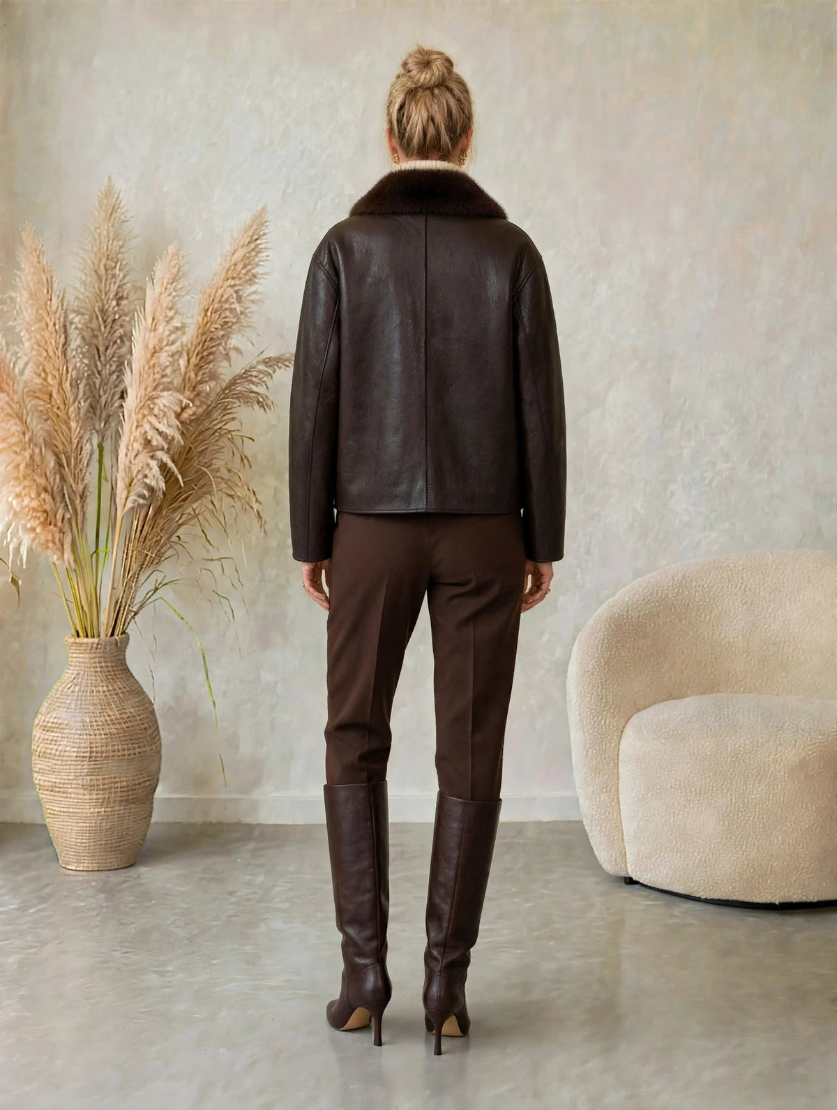 Chaqueta reversible de cuero sintético
