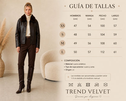 Chaqueta reversible de cuero sintético