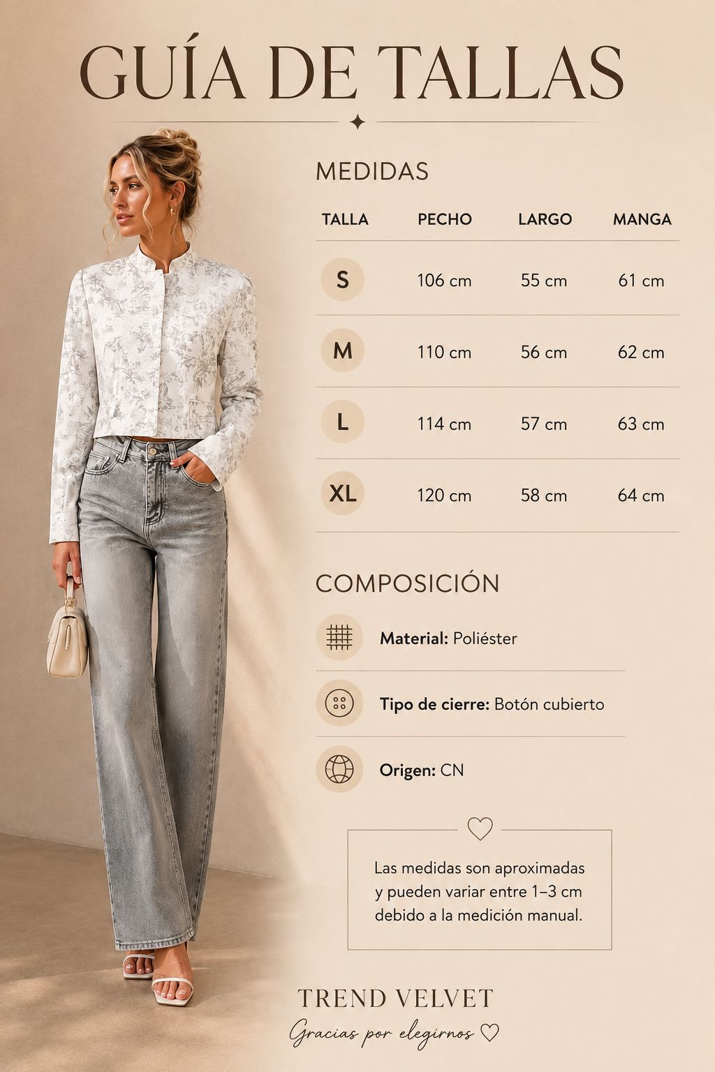 Chaqueta corta estampada