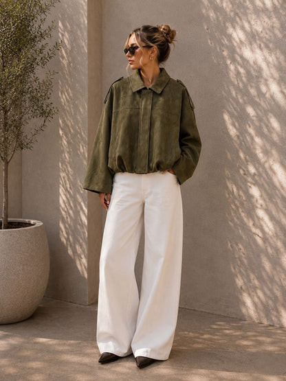 Chaqueta oversize efecto ante