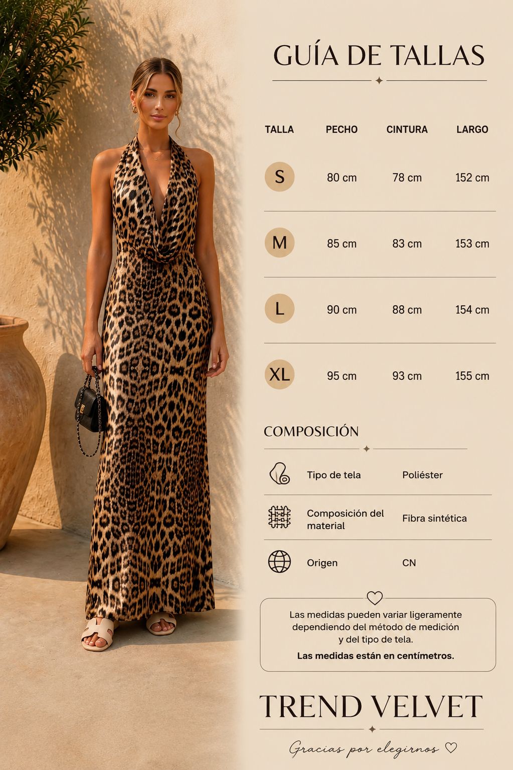 Vestido largo de leopardo