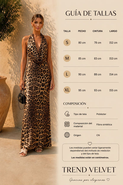 Vestido largo de leopardo