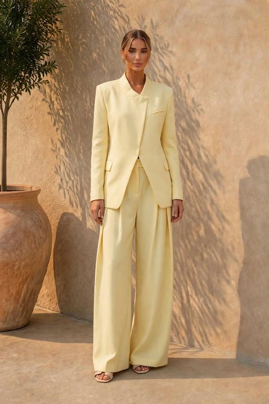 Conjunto de blazer y pantalón palazzo