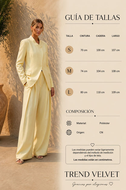 Conjunto de blazer y pantalón palazzo