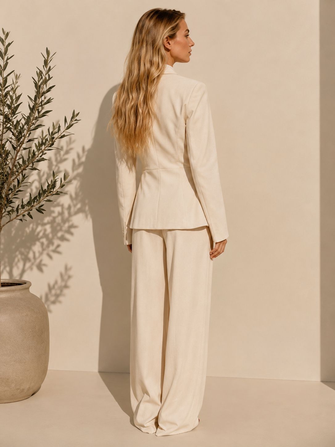 Conjunto de blazer entallado con pantalón