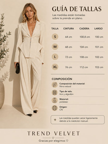 Conjunto de blazer entallado con pantalón
